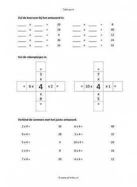 Rekenen - 03 tafel van 4