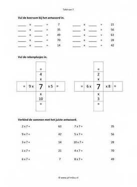 Rekenen - 03 tafel van 7