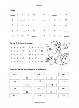 Rekenen - 05 tafel van 5
