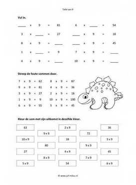 Rekenen - 05 tafel van 9