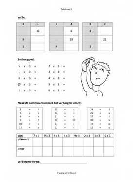 Rekenen - 06 tafel van 3