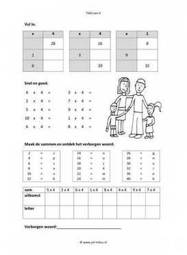 Rekenen - 06 tafel van 4