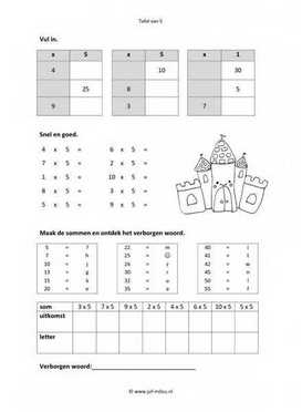 Rekenen - 06 tafel van 5