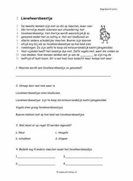 Begrijpend lezen - Lieveheersbeestje