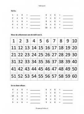 Rekenen - 02 tafel van 6