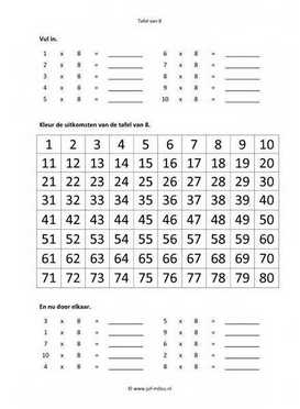 Rekenen - 02 tafel van 8