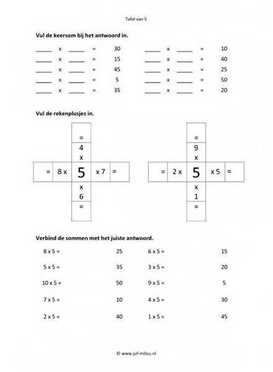 Rekenen - 03 tafel van 5