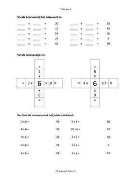 Rekenen - 03 tafel van 6