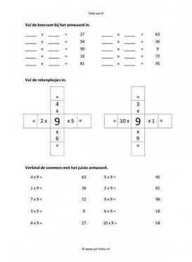 Rekenen - 03 tafel van 9