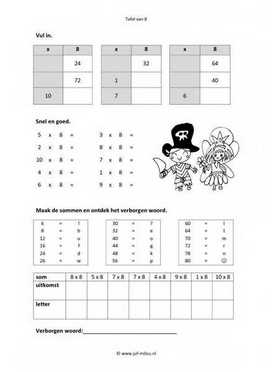 Rekenen - 06 tafel van 8
