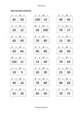 Rekenen - 07 tafel van 10