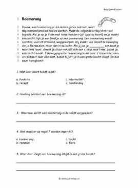 Begrijpend lezen - Boemerang