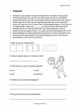 Begrijpend lezen - Volleybal