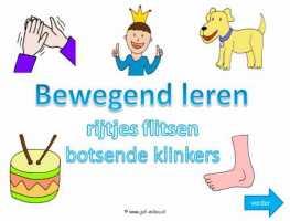 Digibord - Flitsen rijtjes botsende klinkers