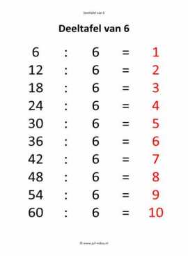 Rekenen - 01 deeltafel van 6