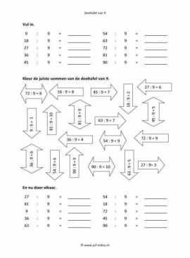 Rekenen - 02 deeltafel van 9
