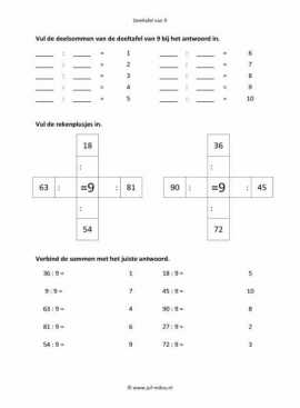 Rekenen - 03 deeltafel van 9