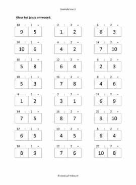 Rekenen - 07 deeltafel van 2