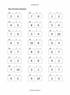 Rekenen - 07 deeltafel van 7