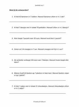 Rekenen - 08 deeltafel van 7